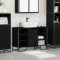 Preview: Waschbecken Schrank Schwarz Eiche 91x35x60 cm Holzwerkstoff