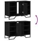 Preview: Waschbecken Schrank Schwarz Eiche 91x35x60 cm Holzwerkstoff
