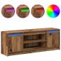 Preview: TV Schrank mit LED Altholz 139,5x34x50 cm Spanplatte