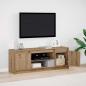 Preview: ARDEBO.de - TV-Schrank mit LED Artisan Eiche 139,5x34x50 cm Holzwerkstoff