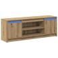 Preview: TV-Schrank mit LED Artisan Eiche 139,5x34x50 cm Holzwerkstoff