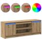 Preview: TV-Schrank mit LED Artisan Eiche 139,5x34x50 cm Holzwerkstoff