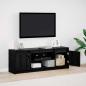 Preview: ARDEBO.de - TV Schrank mit LED Schwarz Eiche 139,5x34x50 cm Holzwerkstoff