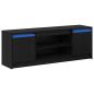 Preview: TV Schrank mit LED Schwarz Eiche 139,5x34x50 cm Holzwerkstoff