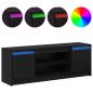 Preview: TV Schrank mit LED Schwarz Eiche 139,5x34x50 cm Holzwerkstoff