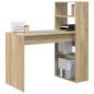 Preview: Schreibtisch mit Stauraum Sonoma Eiche 113x54x120 cm Spanplatte