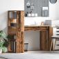 Preview: ARDEBO.de - Schreibtisch mit Stauraum Alter Holz 113x54x120 cm Spanplatte
