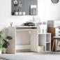 Preview: ARDEBO.de - Schreibtisch mit Stauraum Weiß 120.5x44x88.5 cm Holzwerkstoff