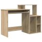 Preview: Schreibtisch mit Stauraum Sonoma Eiche 120,5x44x88,5 cm Werkstoff