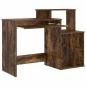Preview: Schreibtisch mit Stauraum rauchige Eiche 120.5x44x88.5 cm Holzwerkstoff