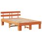 Preview: Bettgestell mit Kopfteil Wachsbraun 140x190 cm Massivholz Kiefer