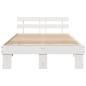Preview: Bettgestell mit Kopfteil Weiß 135x190 cm Massivholz Kiefer