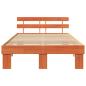 Preview: Bettgestell mit Kopfteil Wachsbraun 135x190 cm Massivholz Kiefer