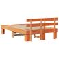Preview: Bettgestell mit Kopfteil Wax Brown 120x190 cm Massivholz Kiefer