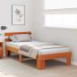 Preview: Bettgestell mit Kopfteil Wachsbrown 80x200 cm Massivholz Kiefer