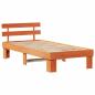 Preview: Bettgestell mit Kopfteil Wachsbrown 90x190 cm Massivholz Kiefer