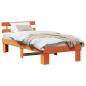 Preview: Bettgestell mit Kopfteil Wachsbrown 90x190 cm Massivholz Kiefer
