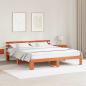 Preview: ARDEBO.de - Kiefer Bettgestell Wachsbraun Massivholz 200 x 200 cm