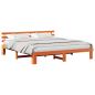 Preview: Kiefer Bettgestell Wachsbraun Massivholz 200 x 200 cm