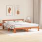 Preview: Kiefer Bettgestell Wachsbraun Massivholz 200 x 200 cm