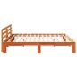 Preview: Kiefer Bettgestell Wachsbraun Massivholz 200 x 200 cm