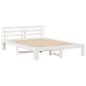 Preview: Holz Bettgestell Weiß Holz 160 x 200 cm Langlebig