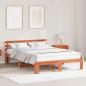 Preview: ARDEBO.de - Kiefer Bettgestell Wachsbrown Massivholz 150 x 200 cm Bettgestell