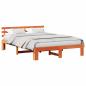Preview: Kiefer Bettgestell Wachsbrown Massivholz 150 x 200 cm Bettgestell