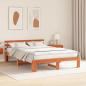 Preview: Kiefer Bettgestell Wachsbrown Massivholz 150 x 200 cm Bettgestell