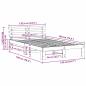 Preview: Kiefer Holz Bettgestell Wachsbraun Massivholz 135 x 190 cm