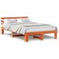 Preview: Kiefer Holz Bettgestell Wachsbraun Massivholz 135 x 190 cm