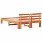 Preview: Kiefer Holz Bettgestell Wachsbraun Massivholz 135 x 190 cm