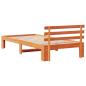 Preview: Holz Bettgestell Wachs Braun Massivholz 100 x 200 cm Langlebig