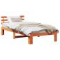 Preview: Kiefer Bettgestell Wachsbrown Massivholz Kiefer 75 x 190 cm