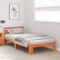 Preview: Kiefer Bettgestell Wachsbrown Massivholz Kiefer 75 x 190 cm