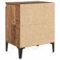 Preview: Alter Holz Nachttisch Altes Holz Massivholz, Metall 40 x 30 x 50 cm