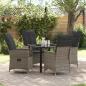 Preview: ARDEBO.de - 5-teiliges Garten-Dining-Set mit Kissen Graues Poly-Rattan