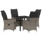 Preview: 5-teiliges Garten-Dining-Set mit Kissen Graues Poly-Rattan