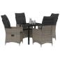 Preview: 5-teiliges Garten-Dining-Set mit Kissen Graues Poly-Rattan