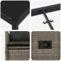 Preview: 5-teiliges Garten-Dining-Set mit Kissen Grau aus Poly-Rattan