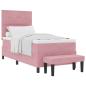 Preview: ARDEBO.de - Boxspringbett mit Matratze & Bank Pink 100x200 cm Samt