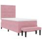 Preview: Boxspringbett mit Matratze & Bank Pink 100x200 cm Samt