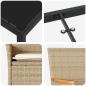 Preview: 9-teiliges Garten Essset mit Kissen Beiger Poly Rattan, Gartentisch Schwarz 200x80x73 cm Sicherheitsglas