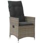Preview: 7-teiliges Garten-Esszimmer Set mit Kissen Grau Poly-Rattan