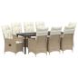 Preview: Garten Essgruppe 9 stk. Beige Poly-Rattan