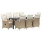Preview: Garten Essgruppe 9 stk. Beige Poly-Rattan