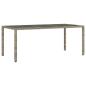 Preview: 9-tlg. Garten-Essgruppe mit Kissen Grau Poly Rattan