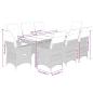 Preview: 9-tlg. Garten-Essgruppe mit Kissen Grau Poly Rattan
