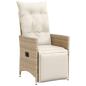 Preview: 11-tlg. Garten-Bistro-Set mit Kissen Beige Poly Rattan