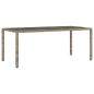 Preview: 9-tlg. Garten-Essgruppe mit Kissen Grau Poly Rattan